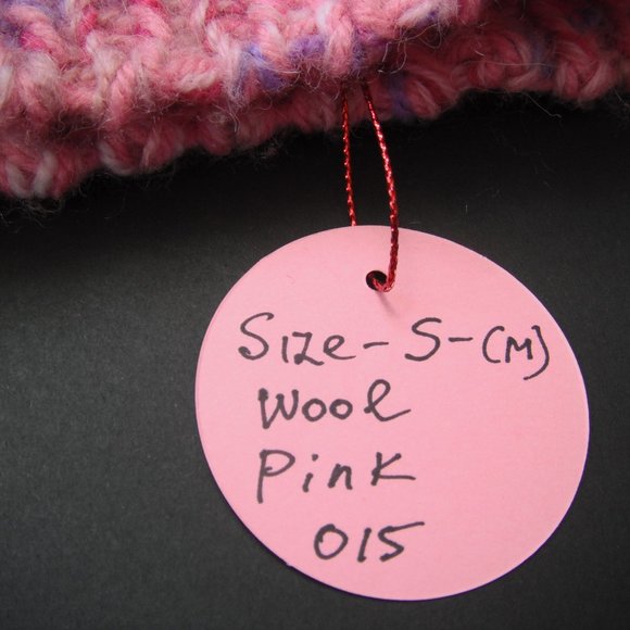 Hand Knitted Hat Toque Adult Size - S(M) Wool Pink - 015 Hand knit by me - Picture 6 of 7